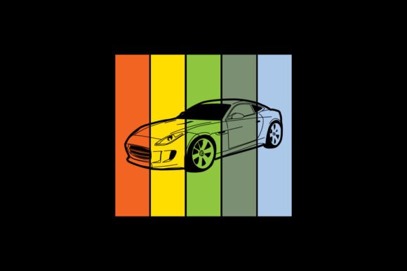 Download Illustration of Car with Colorful Design - Colorful design Collection