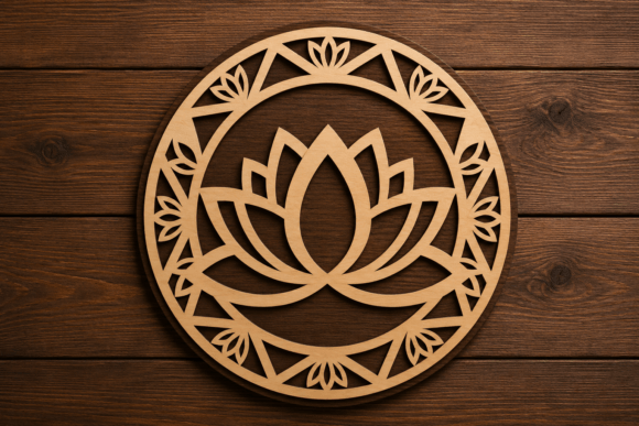 Download Lotus Mandala Circle Laser Cut SVG File - Lotus Collection