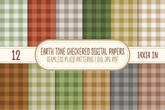 Download Earth Tone Gingham Digital Papers Svg - Earth Collection