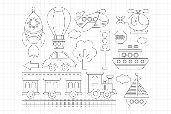 Download Transportation Digital Stamp (DS01) - Transport Collection